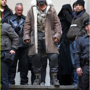 Christian Bale and Tom Hardy On The Set Of 'Batman : The Dark Knight Rises' in NYC