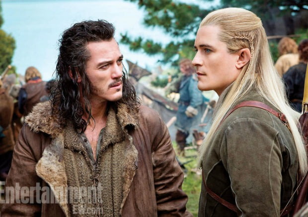 Luke Evans and Orlando Bloom in The Hobbit