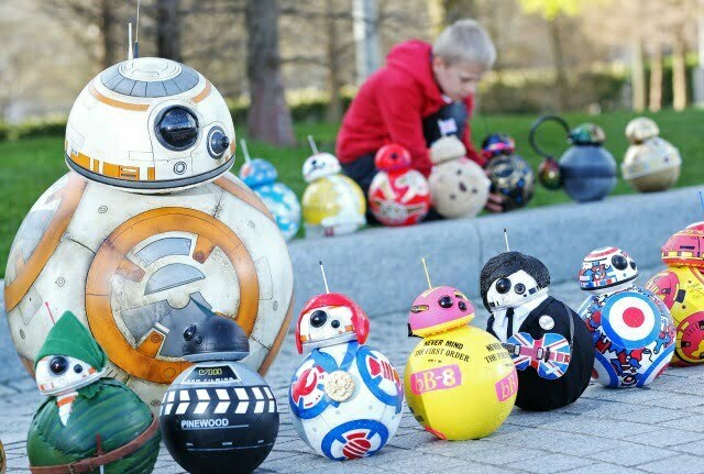 BB-8 designed in some iconic British culture from Star Wars: The Force Awakens,