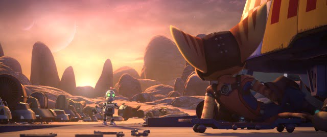 Ratchet looking at Clank