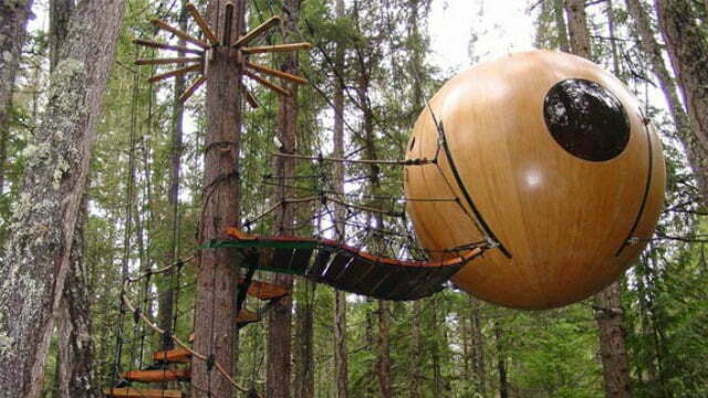 free-spirit spheres treehouse