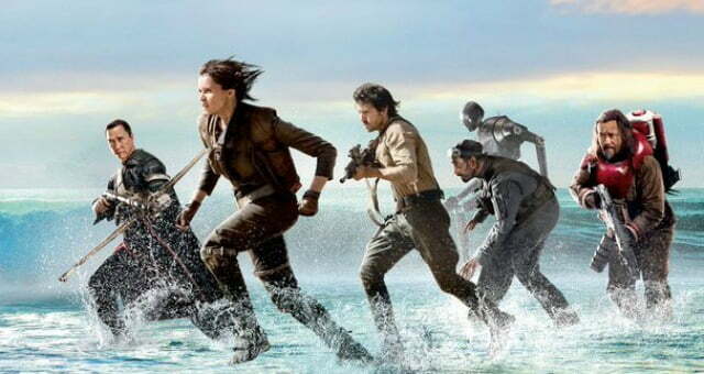 Rogue One cast run through water