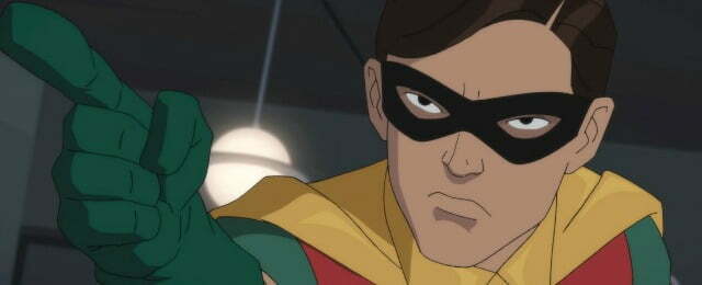 Robin in his iconic black domino mask