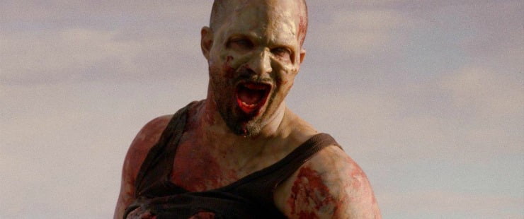 A zombie man in Its the sand red