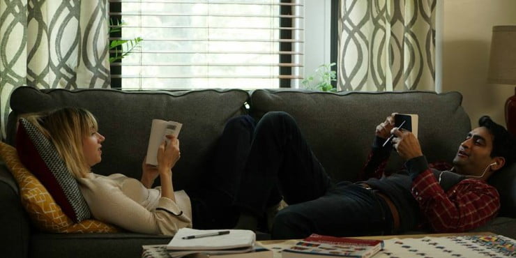 A couple laze around in The Big Sick