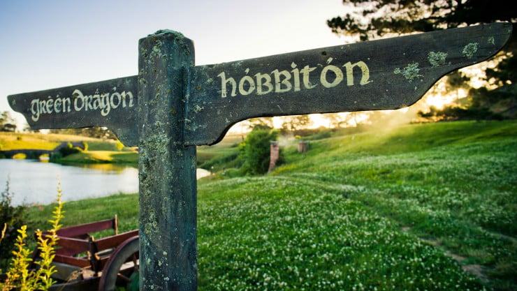 The Hobbiton sign in The Lord Of The Rings