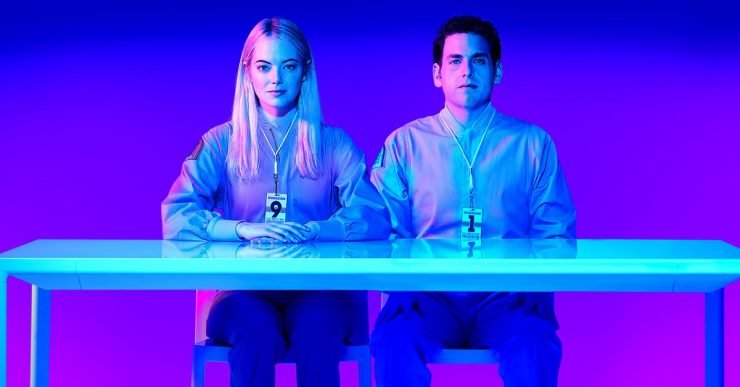 Man and woman sit together from Netflix Maniac Join Us!