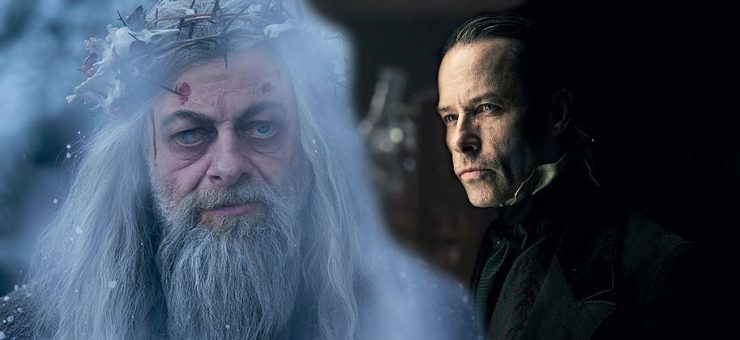 The ghost of Christmas Past is with Scrooge