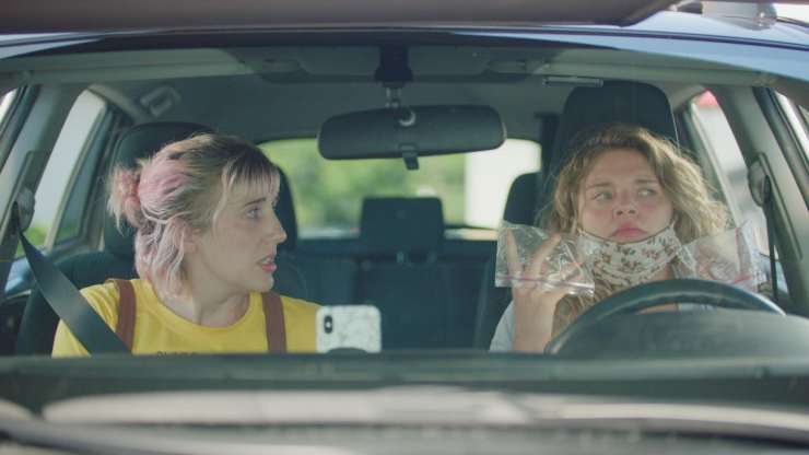 2 women argue in a car in recovery