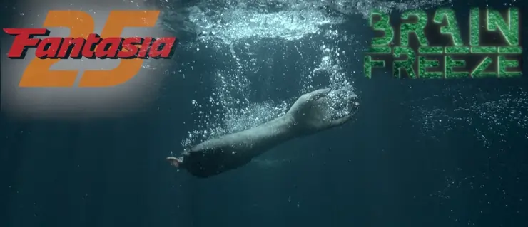 A severed hand sinks in water in Brain Freeze