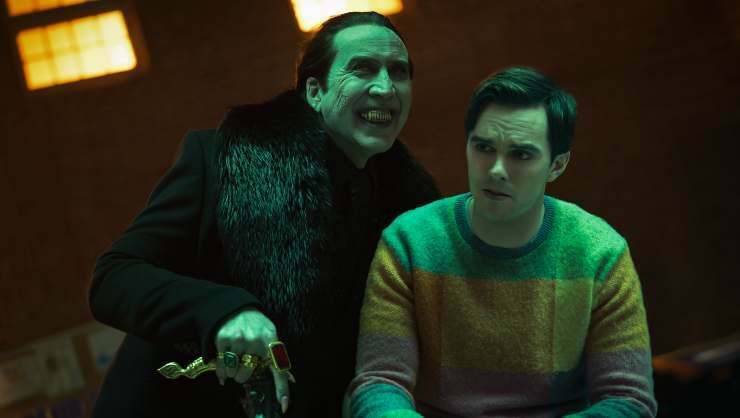 Nicolas Cage and Nicholas Hoult in Renfield out April in UK Cinemas