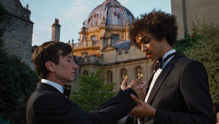 Barry Keoghan and Archie Madkwe star in Saltburn