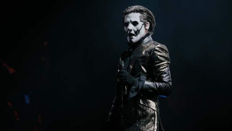 face painted man in dressed in black called Tobias Forge Ghost: Rite Here Rite Now