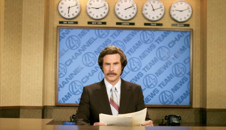 Will Ferrell in Anchorman: The Legend of Ron Burgundy coming to 4k august 2024