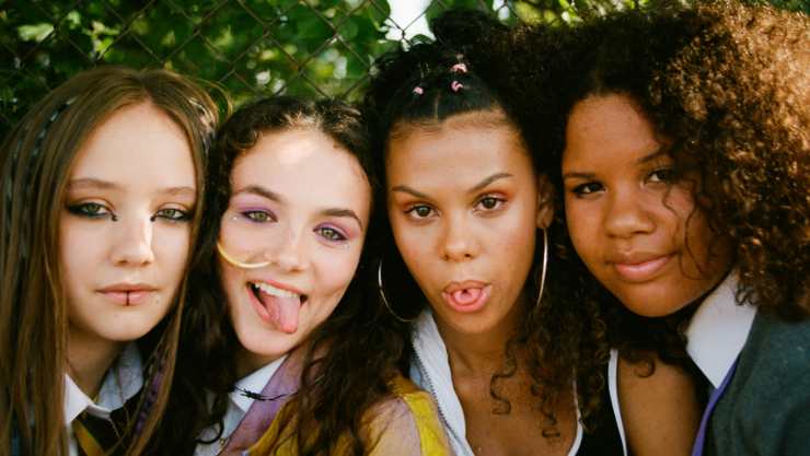 4 young girls pose for the camera in Luna Camroon's Shagbands on MUBI from July ,