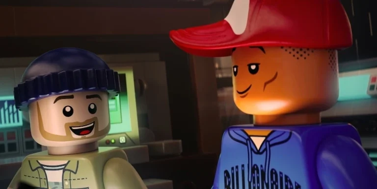 Pharrell Williams with Justin Timberlake is Lego in Piece By Piece