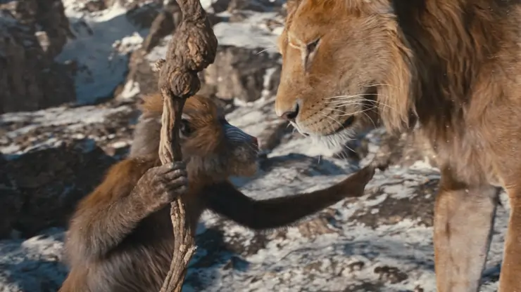 Baboon and The Lion in Mufasa: The Lion King