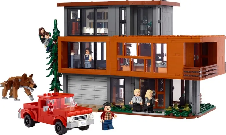 Close up of The Cullen House LEGO set with minifigures