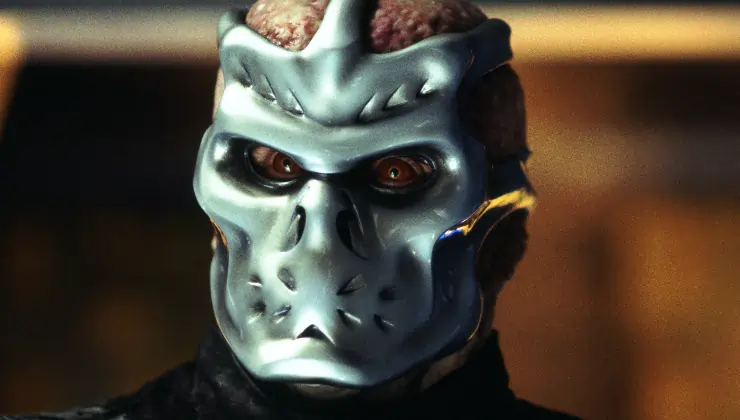 Jason X Looks on (Kane Hodder)