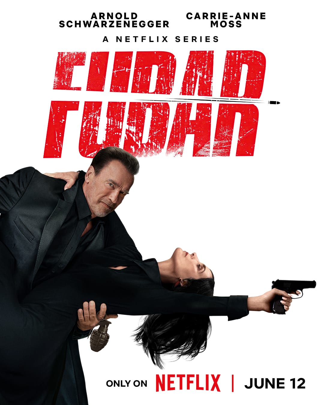 Arnold Schwarzenegger and Carrie-Ann Moss in Fubar Season 2