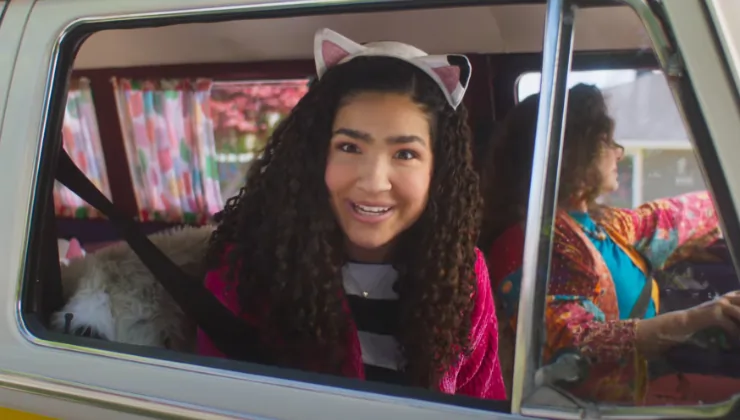 A Young girl talks to us in Gabby's Dollhouse: The Movie