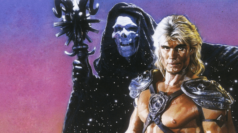 Dolph Lundgren and Frank Langella in Masters of the Universe