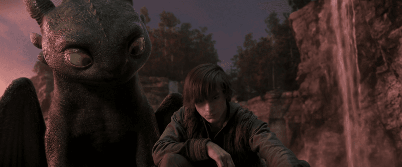 Toothless and Hiccup in How to Train Your Dragon