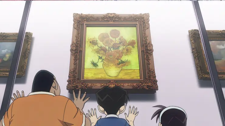 Detective Conan admiring a Sunflower image