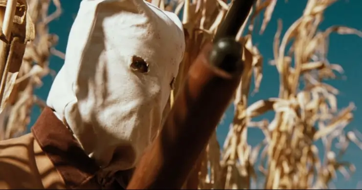 Masked man in The Rows