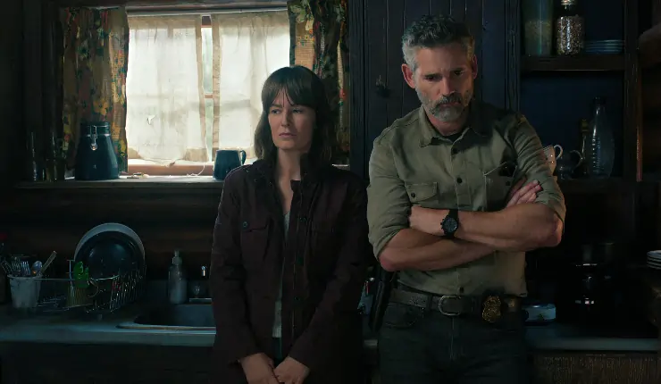 Rosemarie DeWitt and Eric Bana look speechless in Untamed