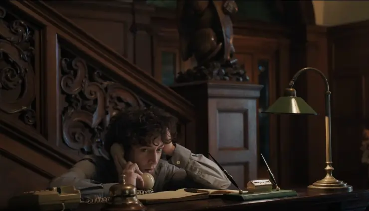 A young man sits at hotel reception desk on the phone in Misper, read review