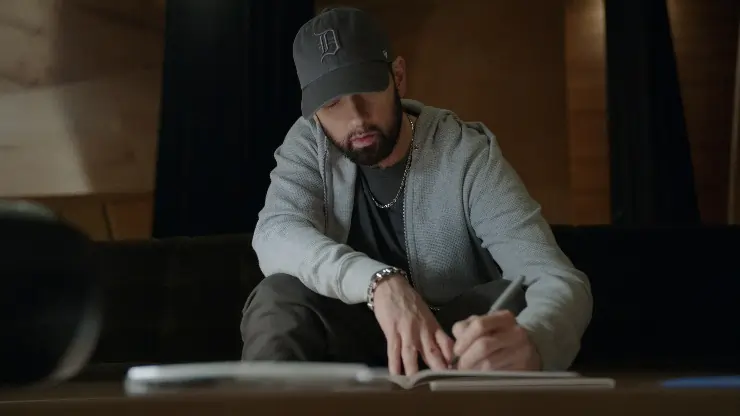 Eminem writing in his Documentary STANS