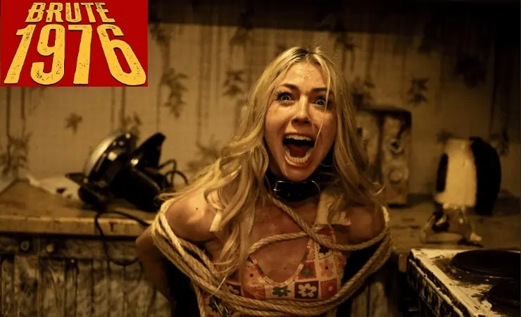 A woman tied up screams in Brute 1976