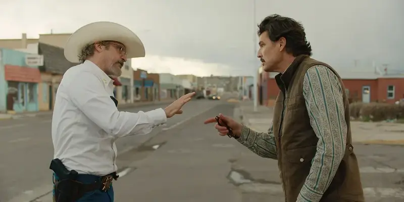 Two men argue in Eddington