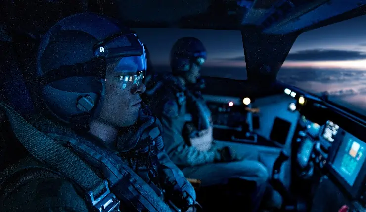 Soldiers sit in the dark in A House Of Dynamite
