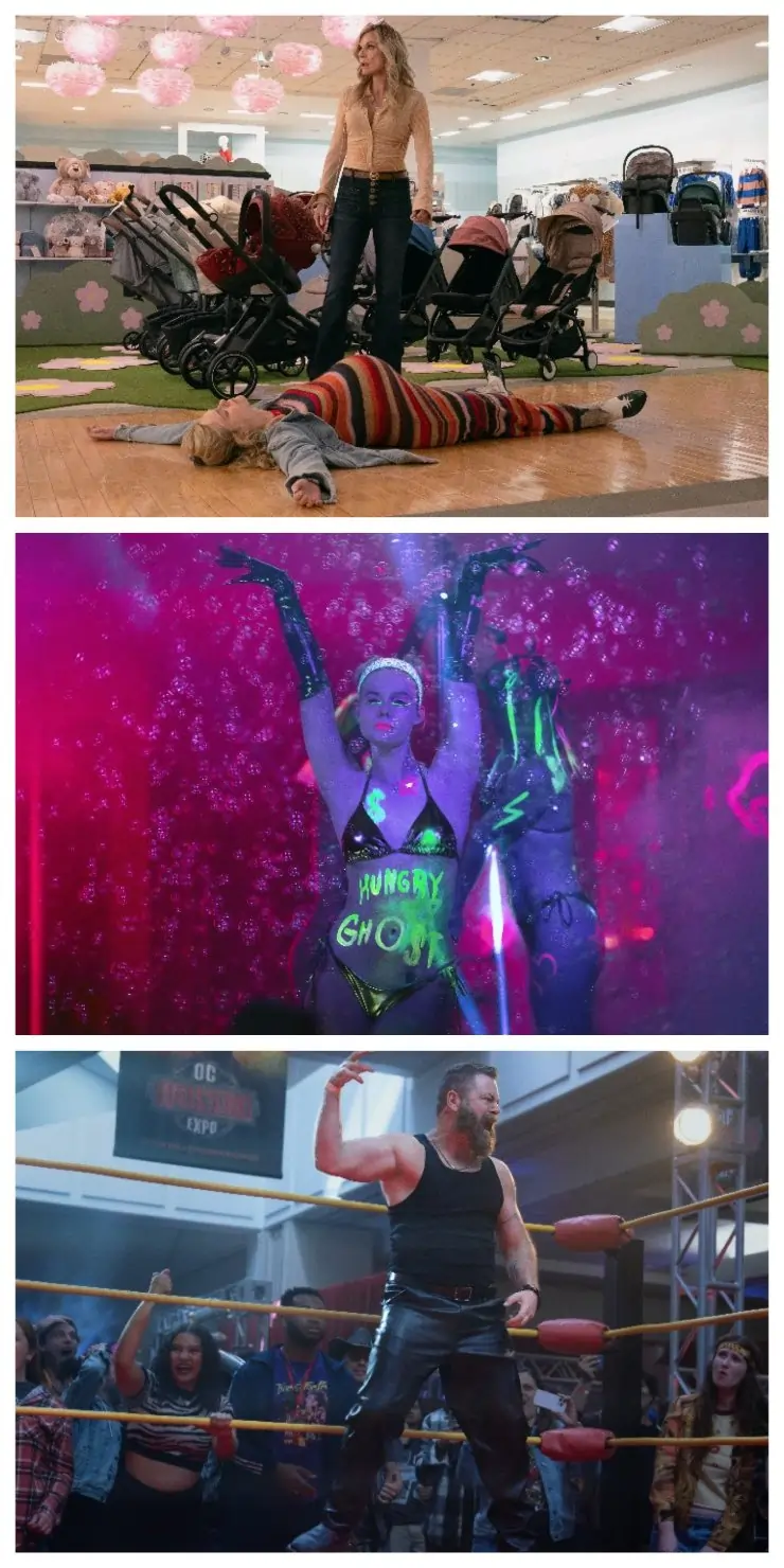 A trio of images from Margo's Got Money Troubles coming to Apple TV april 2026