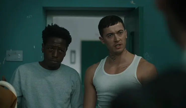 2 Men get defensive towards someone in Wasteman (2026).