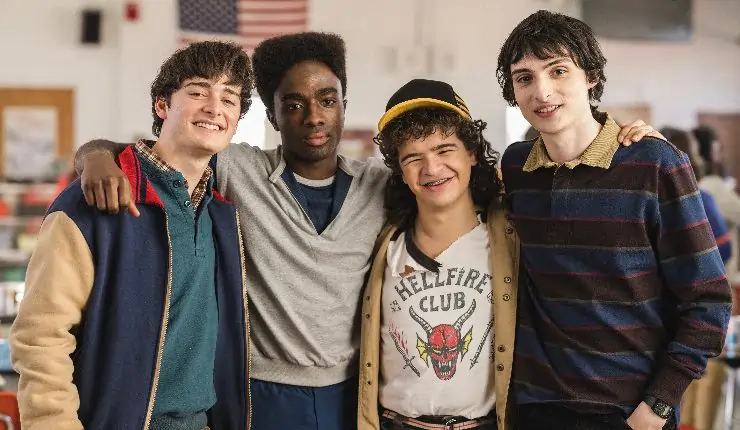 The boys of Stranger Things pose for a photo aka The Party.