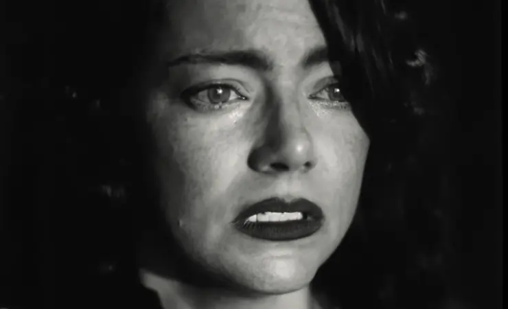 close up of Emma Stone from Yorgos Lanthimos superbowl tv ad Unavailable