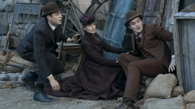 Our heroes investigate the rubble in Prime Video's Young Sherlock