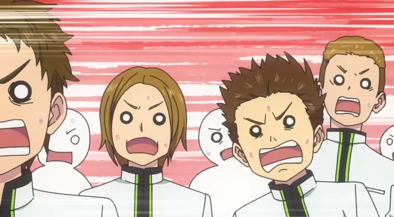 School student look angry or shocked in anime series Kill Blue.