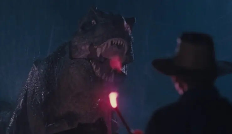 T-rex in jurassic park