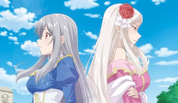 2 animated girls stand back to back