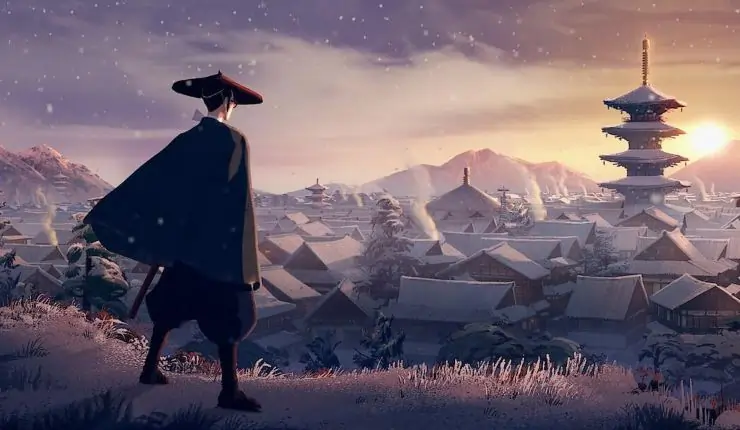 Blue Samurai Netflix anime sees an samurai look into a town