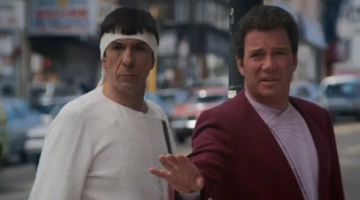 Spock and Kirk looking for someone or something in Star Trek: Voyage Home