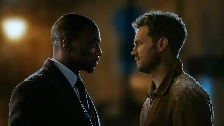 Mackie and dornan come face to face in Apple heist series 12 12 12