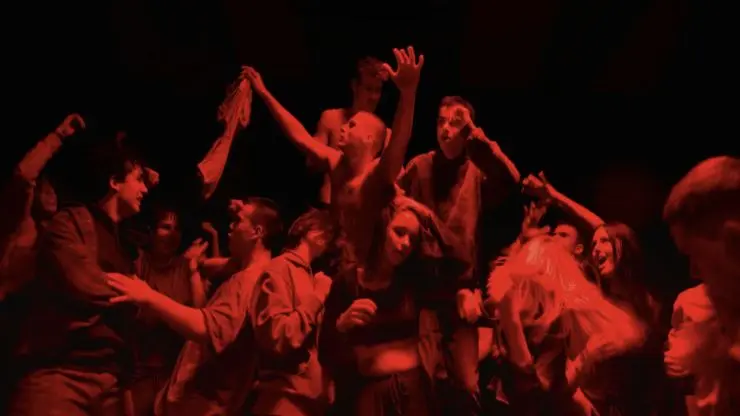 A group of students dancing