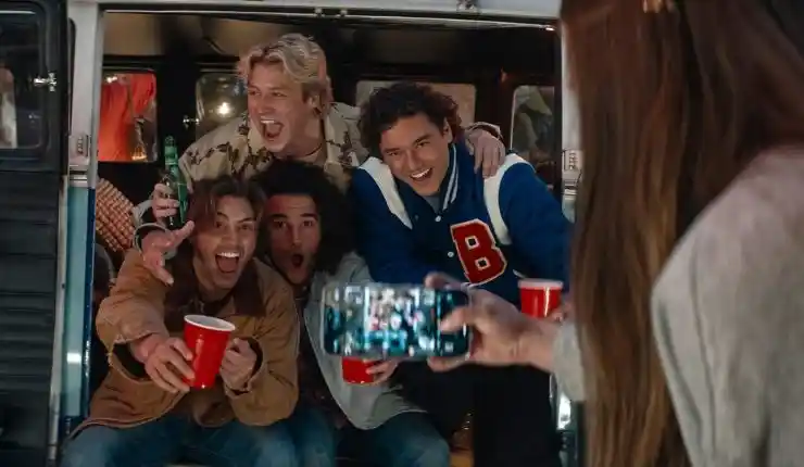 Boys having fun in off campus