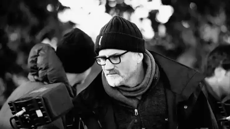 David Fincher on set of one of his films